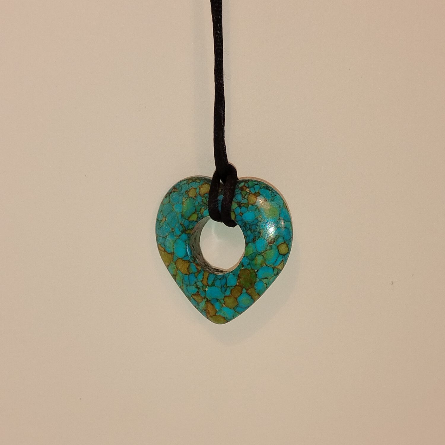 Mosaic Turquoise Blue Heart Pendant Necklace