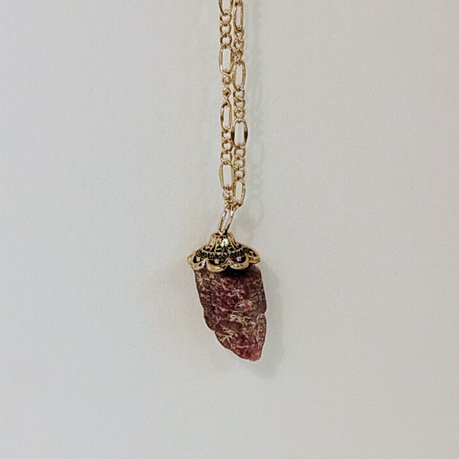 Large Raw Ruby Pendant Necklace