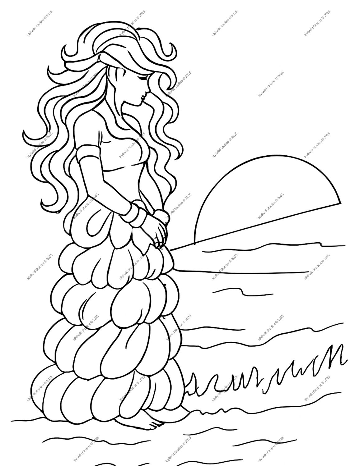Coloring Book Page - Inanna On Earth - Digital Download