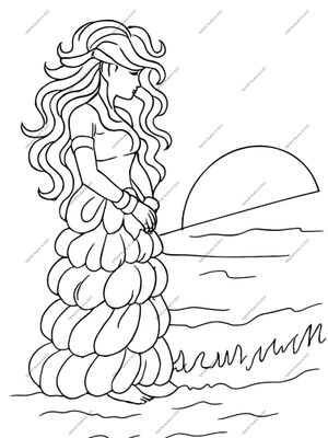 Coloring Book Page - Inanna On Earth - Digital Download