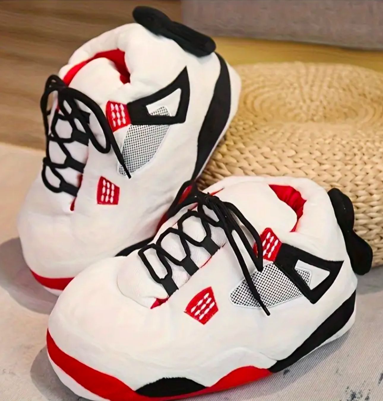 Slippers for home that look like Jordan 4