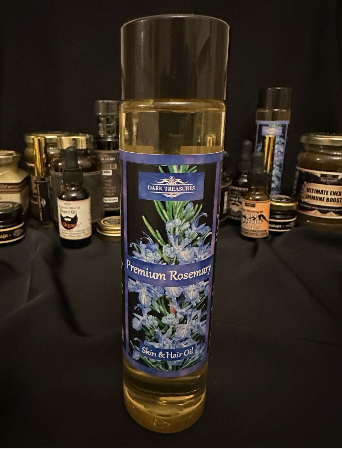Premium Rosemary Elixir hair oil.