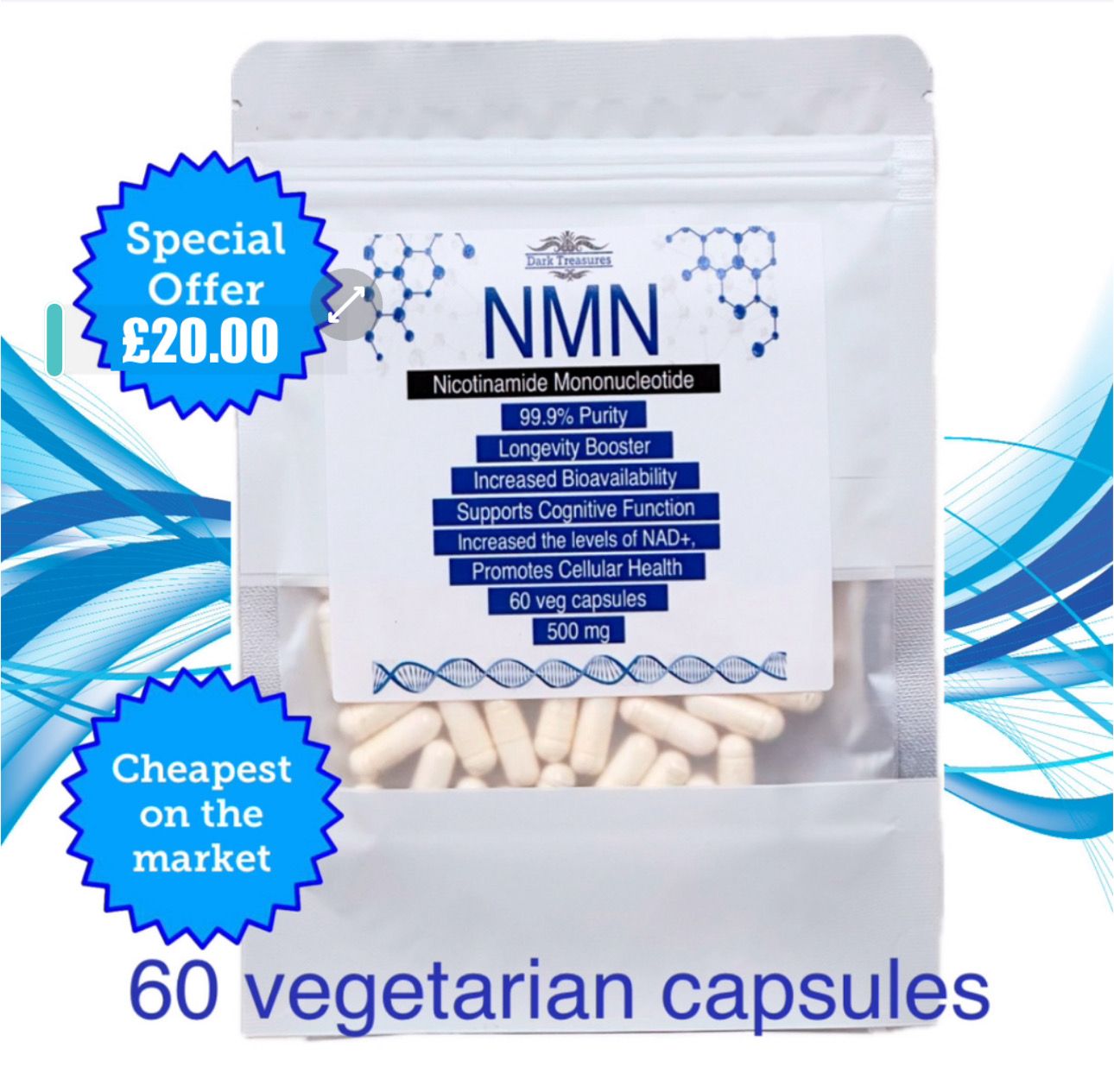 NMN (Nicotinamide Mononucleotide) 99.9% Purity - 500mg