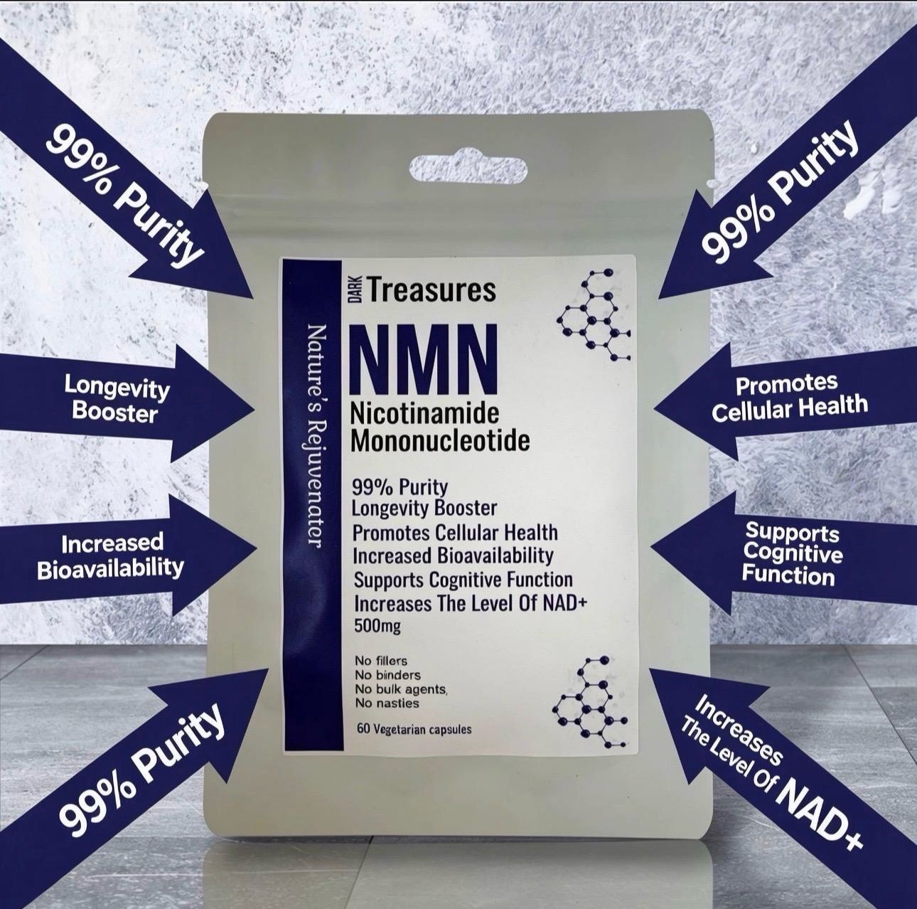 NMN (Nicotinamide Mononucleotide) 99% Purity - 500mg