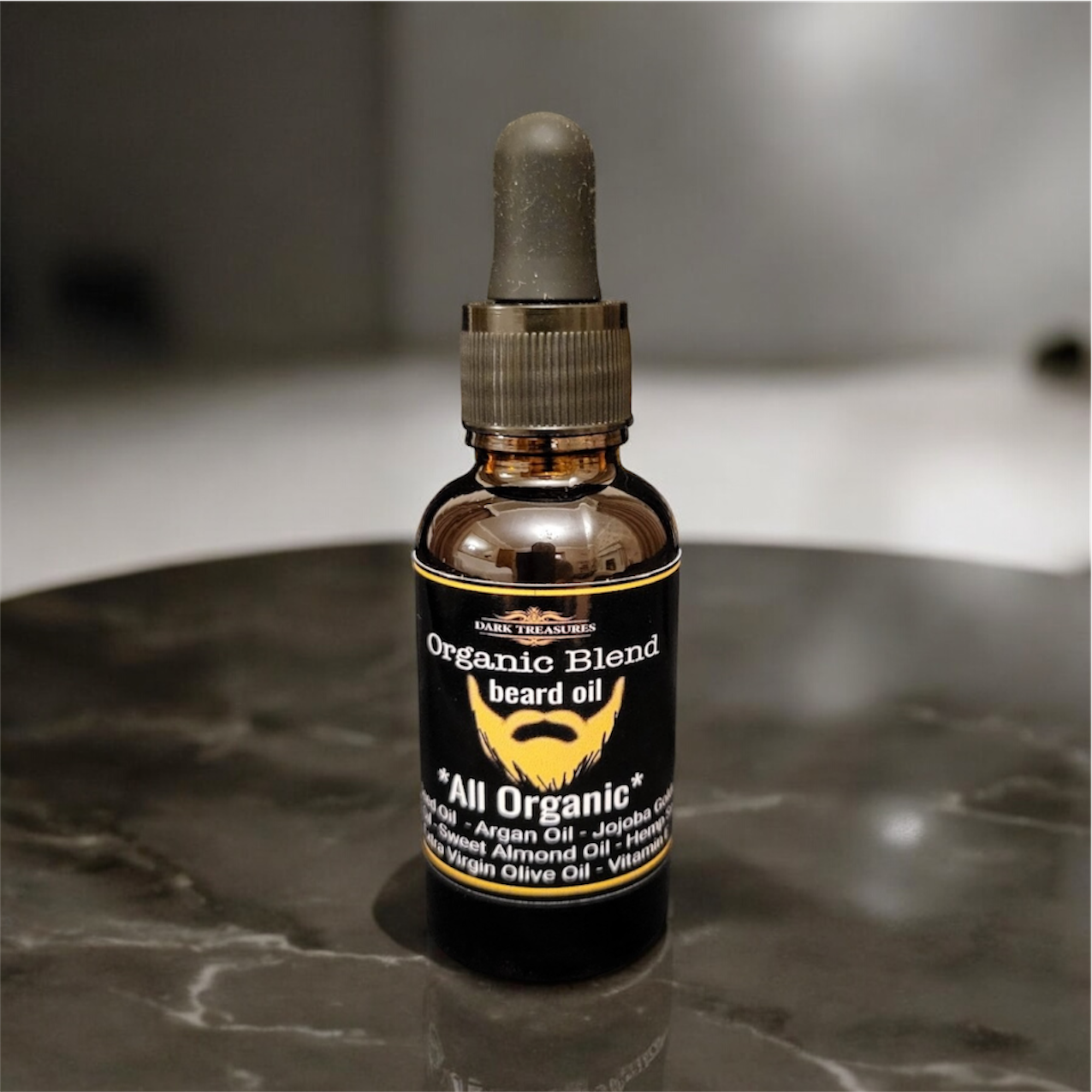 Organic Seven Blend Beard Oil with Luxurious Deep Oud &amp; Organic Vitamin E
