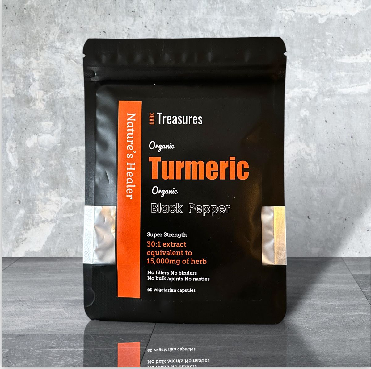 Organic Turmeric and Black Pepper (60) caps. Super Strength 15,000mg