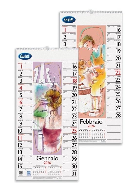 Kit 2 CalendArt Buffetti 2026 da parete