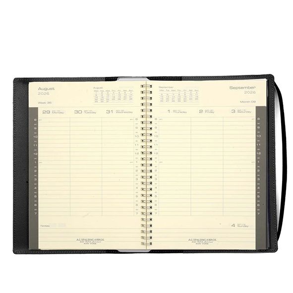 Agenda settimanale 2026 in pelle italiana 18x25