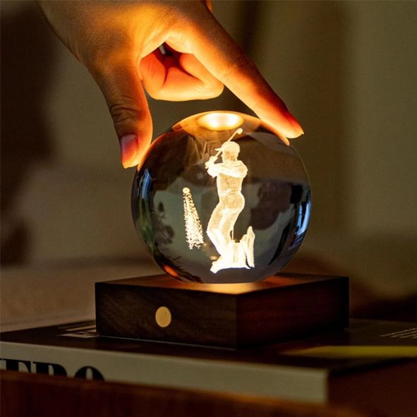 Lampada Amber in cristallo 3D con Golf