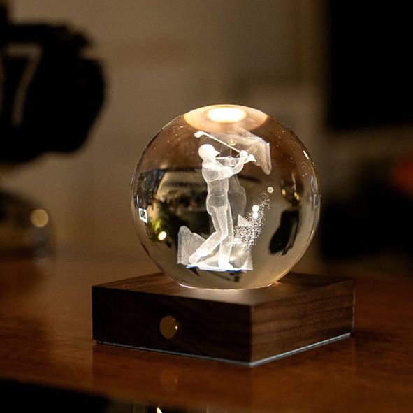 Lampada Amber in cristallo 3D con Golf