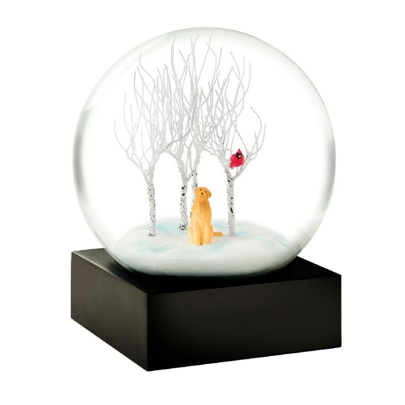 SnowGlobes, Lab in woods