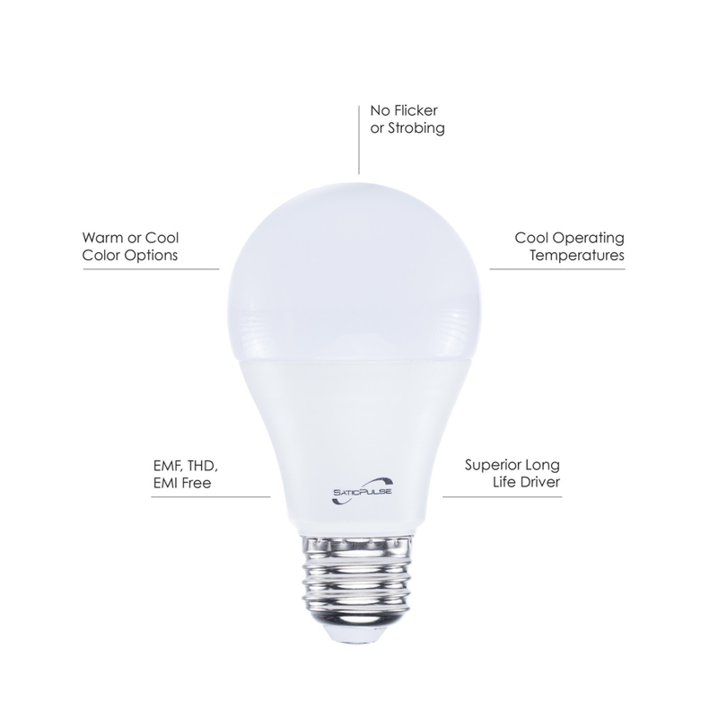 SaticPulse Light Bulbs (12) Pack 9W Cool Temp