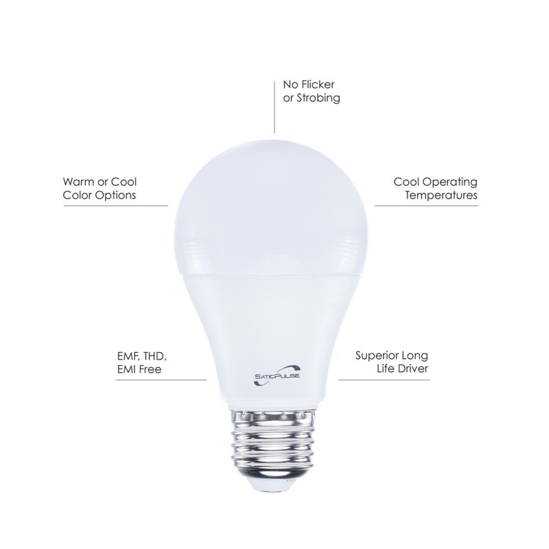 SaticPulse 9W Cool Temp EMF Reducing LED Light Bulbs (12-Pack)