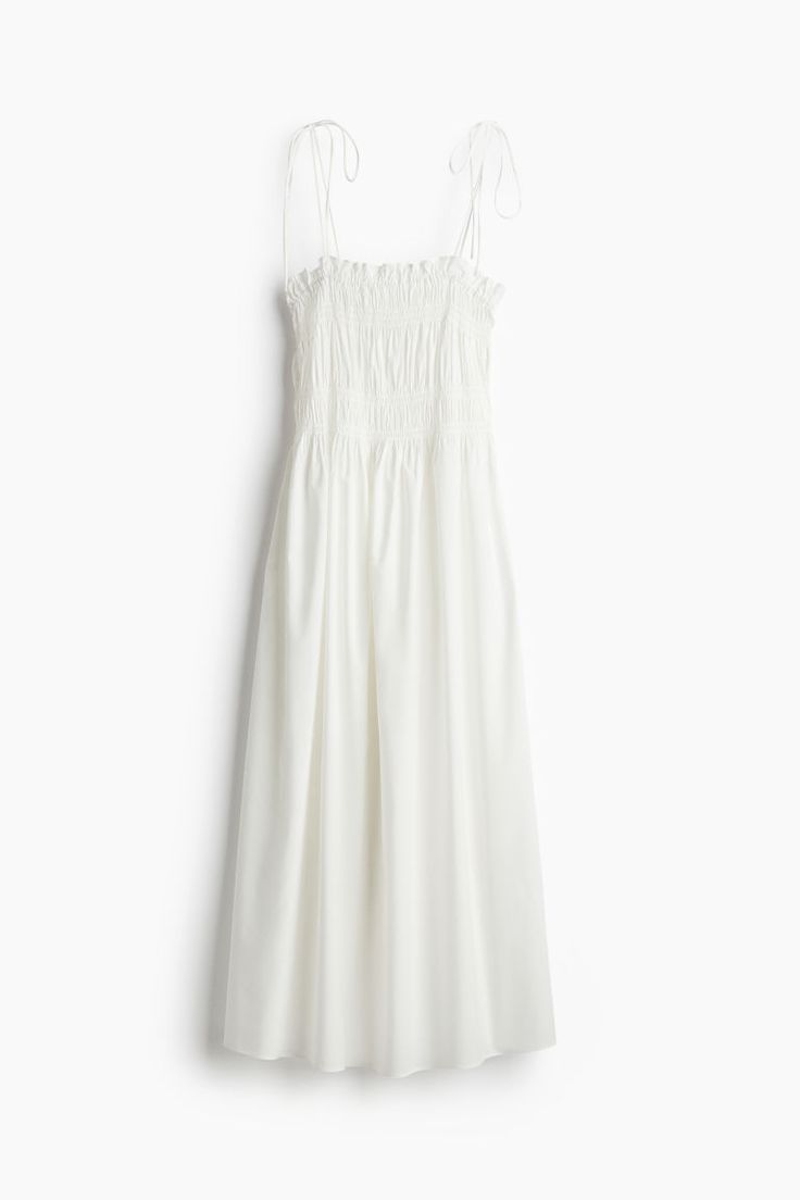 White Tie Shoulder Strap Dress