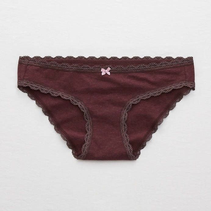 Dark Red Laced Underwear with Bow