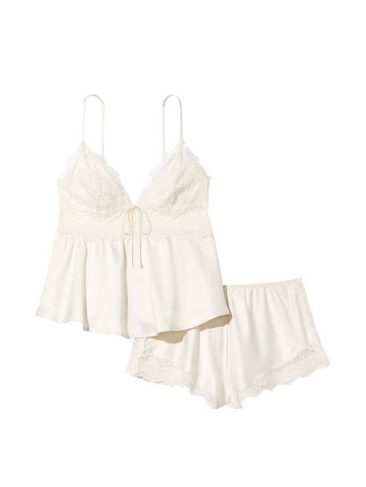 White Short Waisted Pajama Set