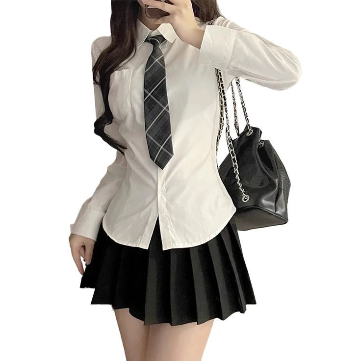 Korean Schoolgirl Wear w/ Black Shorts