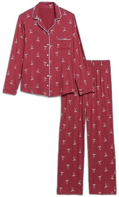 Red Pajama w/ Ribbon Pattern