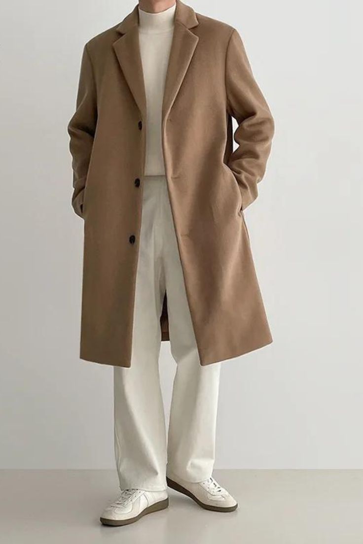 Korean Brown Wool Longcoat