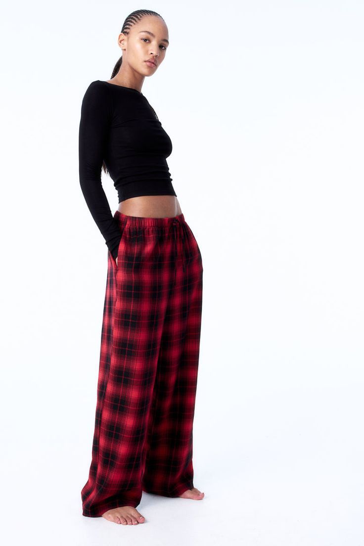 Red Checkered Pants w/ Black Top