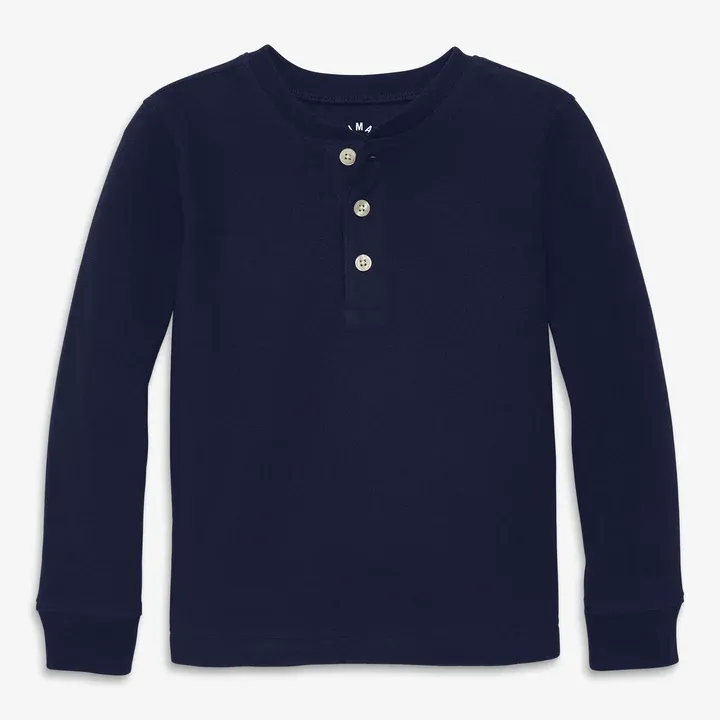 Long Sleeve Navy Blue Kid&#39;s Button Shirt