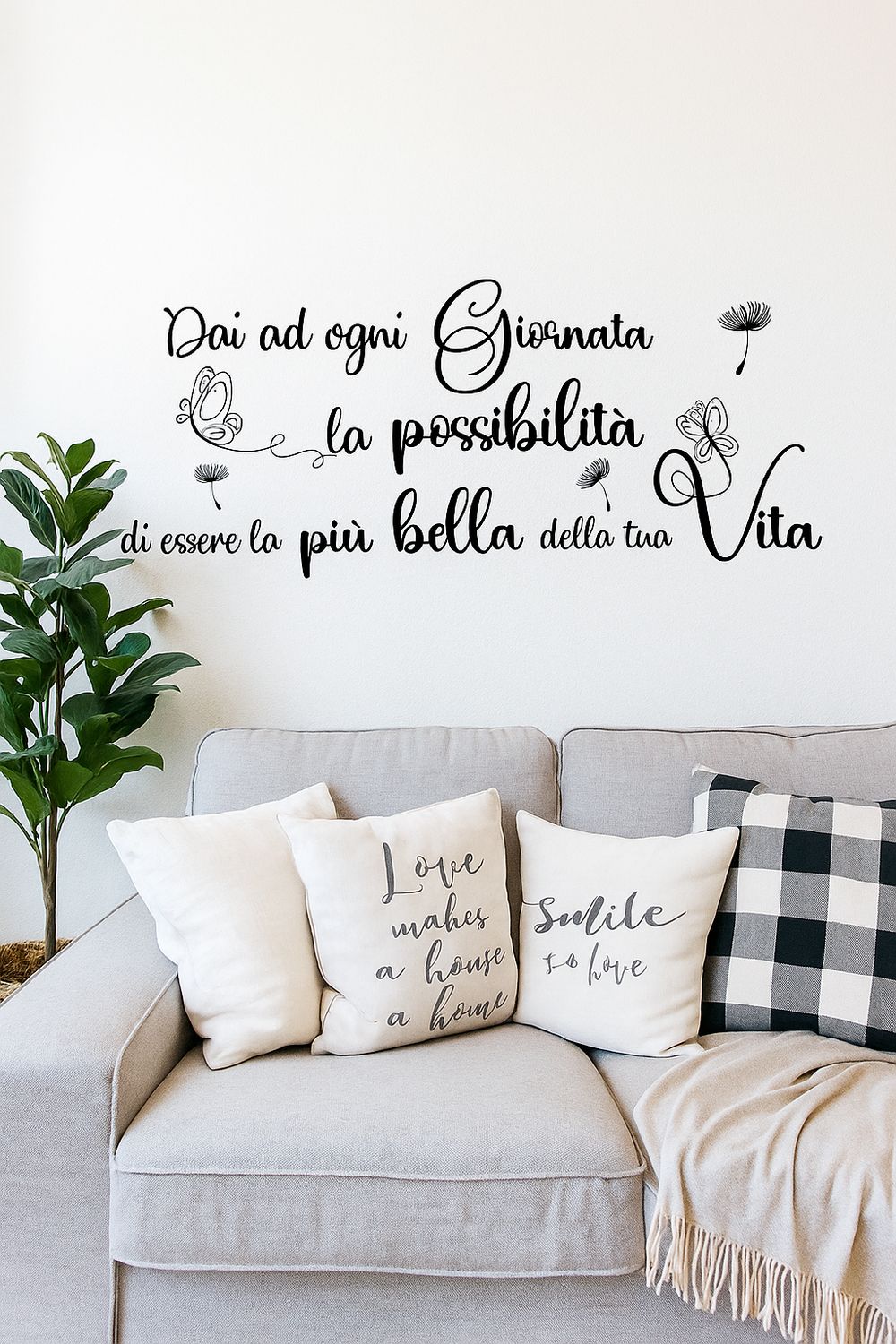 Adesivo da Parete &quot;Dai ad ogni giornata la possibilità di essere la più bella della tua vita&quot;