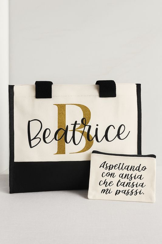 Borsa in Tela con Pochette Coordinata "Beatrice"