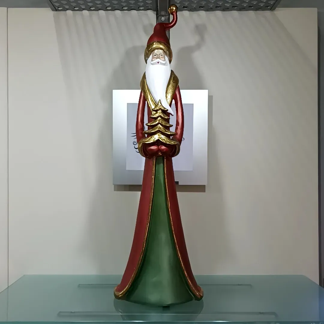 BABBO NATALE RESINA SLIM 80CM ROSSO/ORO