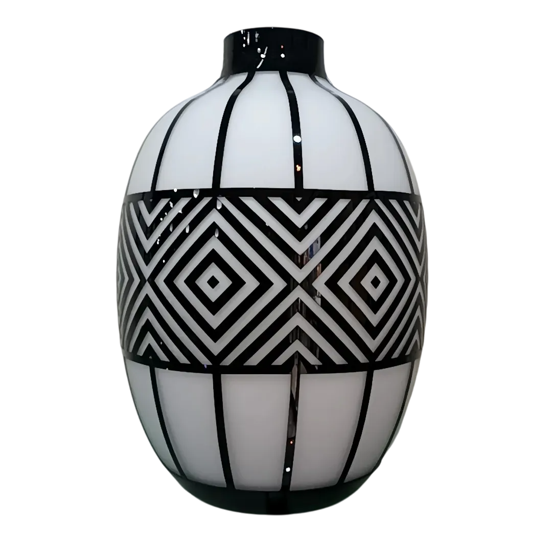 VASO VETRO CAGE SAT.BIANCO DIA.27XH38CM