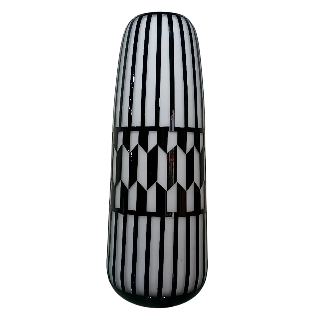 VASO VETRO CAGE SAT.BIANCO DIA.15XH40CM