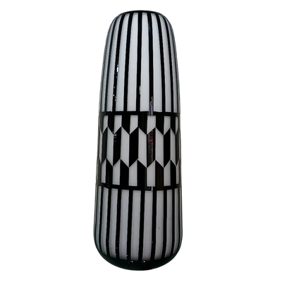 VASO VETRO CAGE SAT.BIANCO DIA.15XH40CM