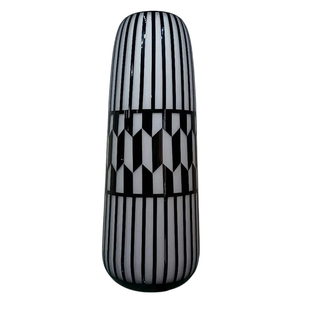VASO VETRO CAGE SAT.BIANCO DIA.19XH50CM