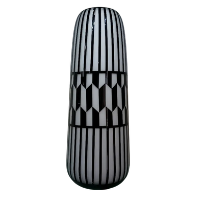 VASO VETRO CAGE SAT.BIANCO DIA.19XH50CM
