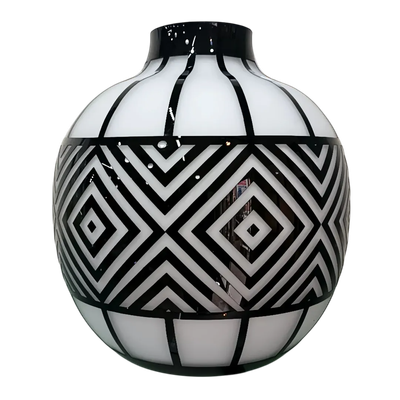 VASO VETRO CAGE SAT.BIANCO DIA.27XH28CM