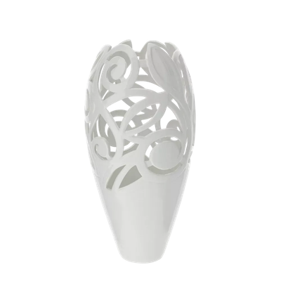 VASO PORC.TRAFORATO BIANCO DIA.19X40CM