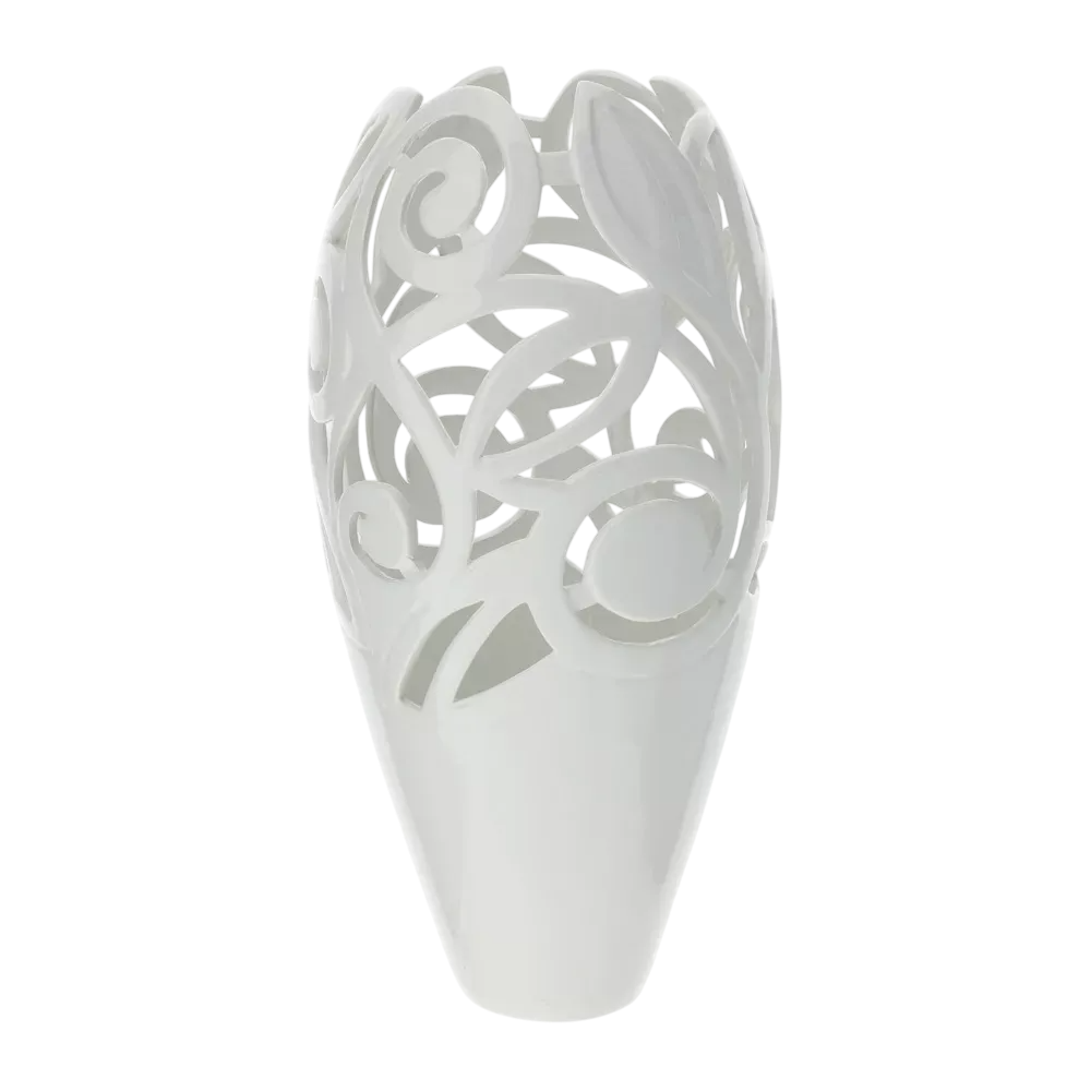 VASO PORC.TRAFORATO BIANCO DIA.23,5X48CM