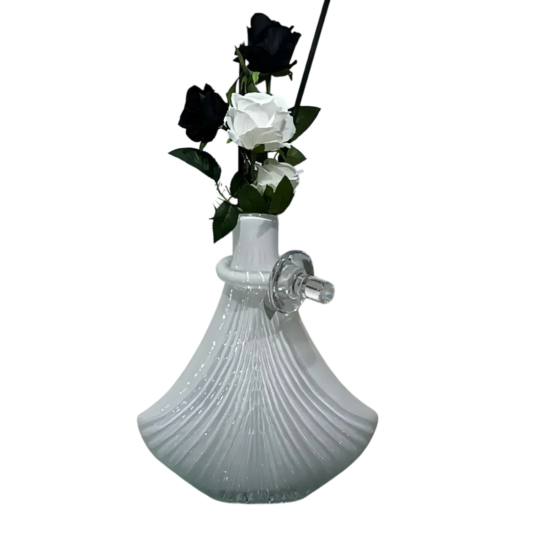 VASO VETRO SHELL BIANCO