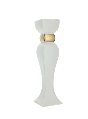 COPPIA CANDELIERI GRESS PORCELLANATO BIANCO/ORO