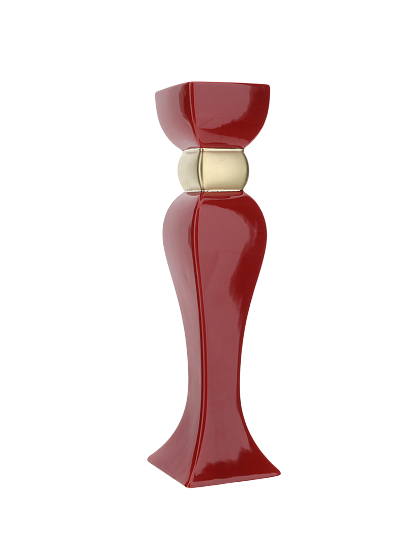 COPPIA CANDELIERI GRESS PORCELLANATO BORDEAUX/ORO