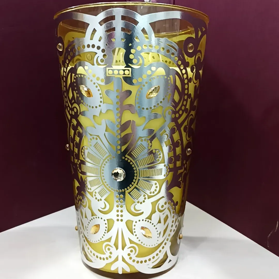 CANDELA VASO VETRO BISANZIO DIA.14XH23CM