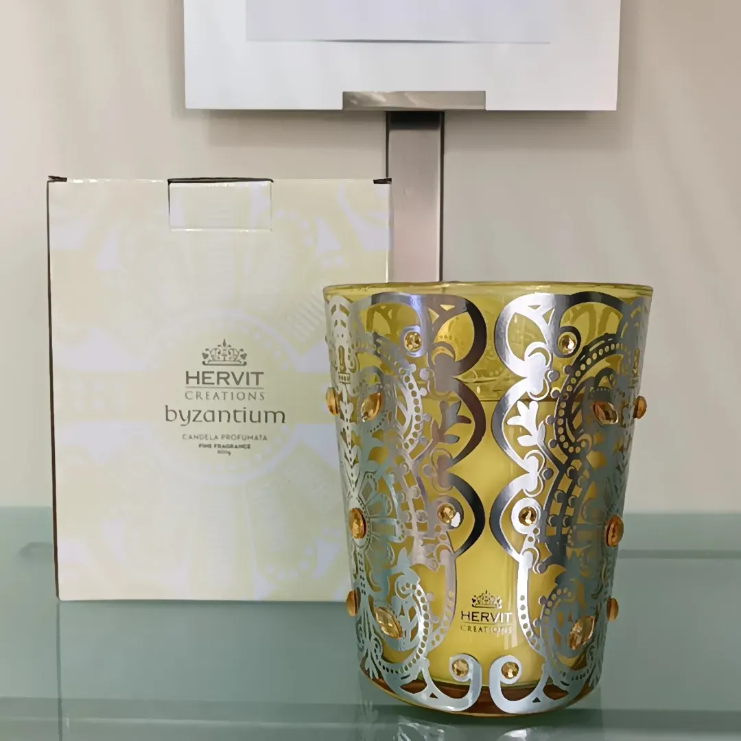 CANDELA VASO VETRO BISANZIO DIA.13XH15.5