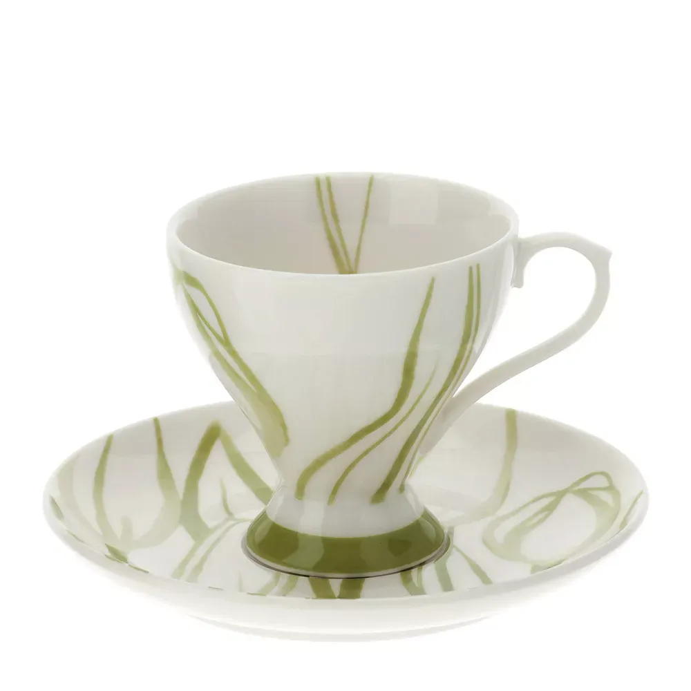 BOX 2 TAZZINE CAFFE&#39; TULIP VERDE 9X7CM