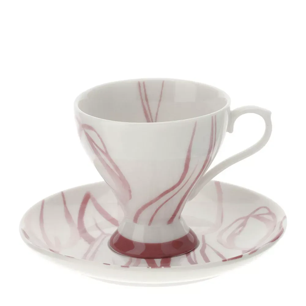 BOX 2 TAZZINE CAFFE&#39; TULIP ROSA 9X7CM