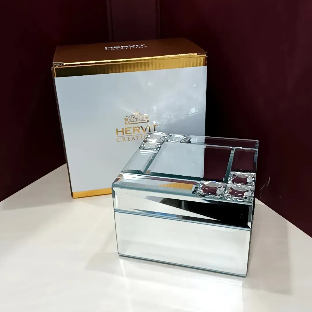 COFANETTO CRISTALLO MIROIR 12X12XH8CM