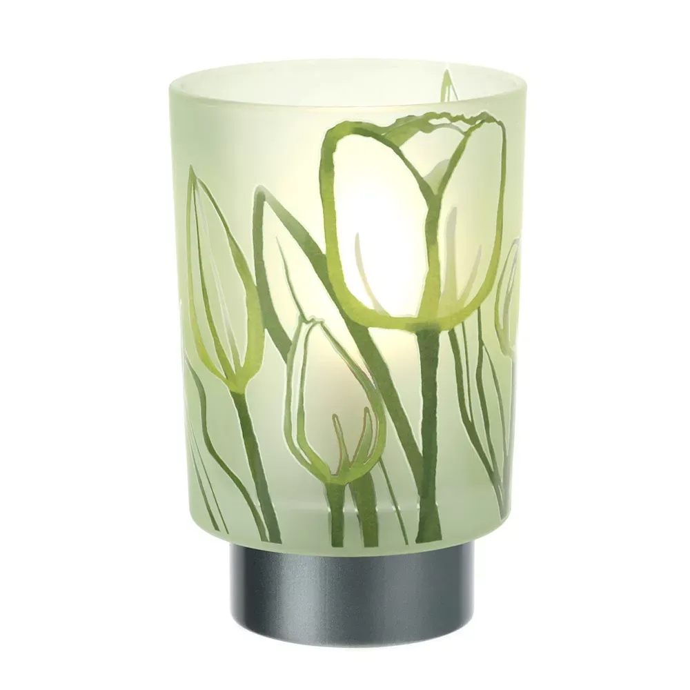 LAMPADA VETRO TULIP VERDE DIA.10X16CM