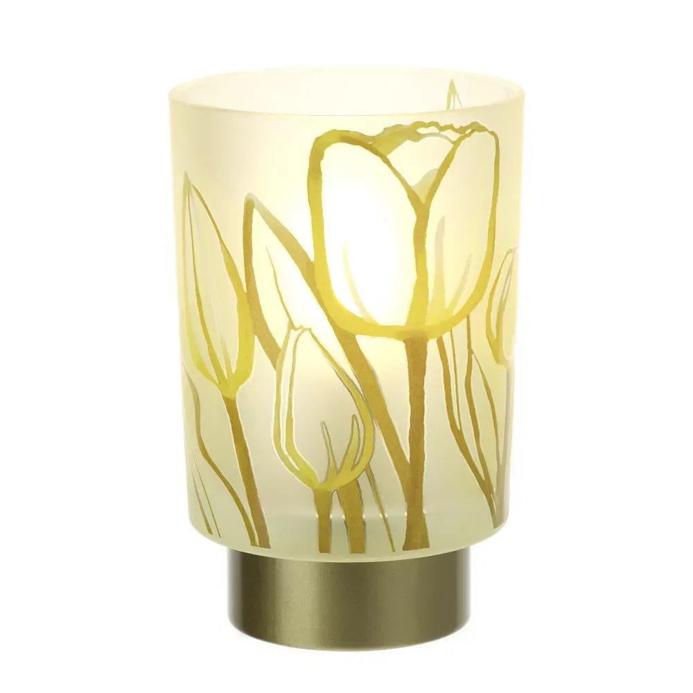 LAMPADA VETRO TULIP GIALLO DIA.10X16CM