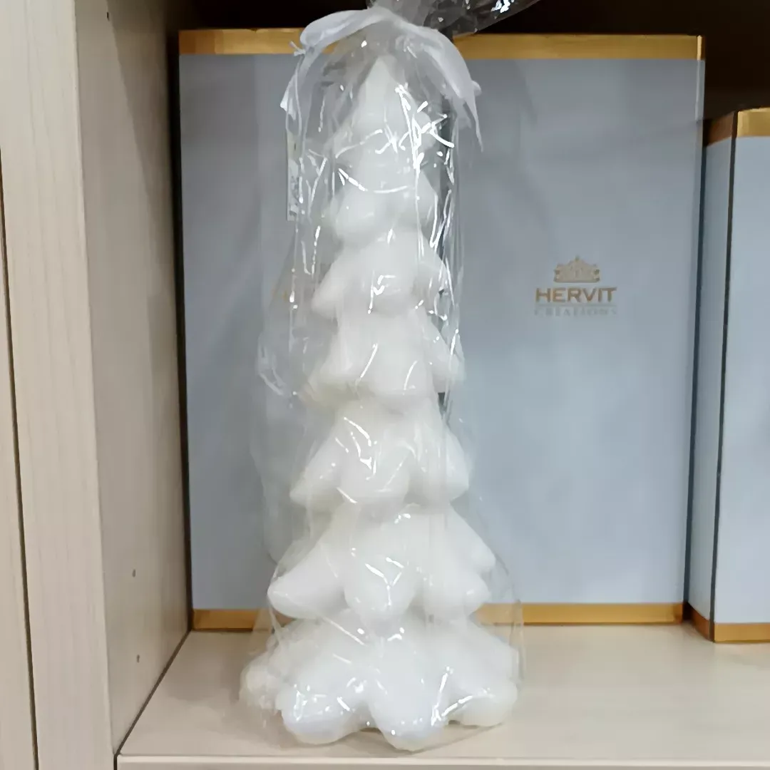 CANDELA ALBERO BIANCO LACC.DIA.11XH24CM