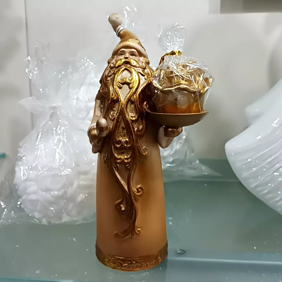 BABBO NATALE PORCELLANA ORO 22CM