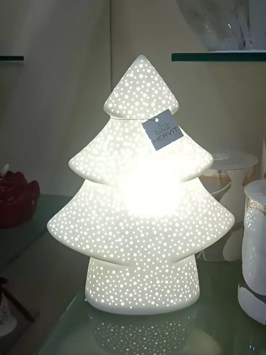 LAMPADA ALBERO PORCELLANA TRAFORATO 26CM