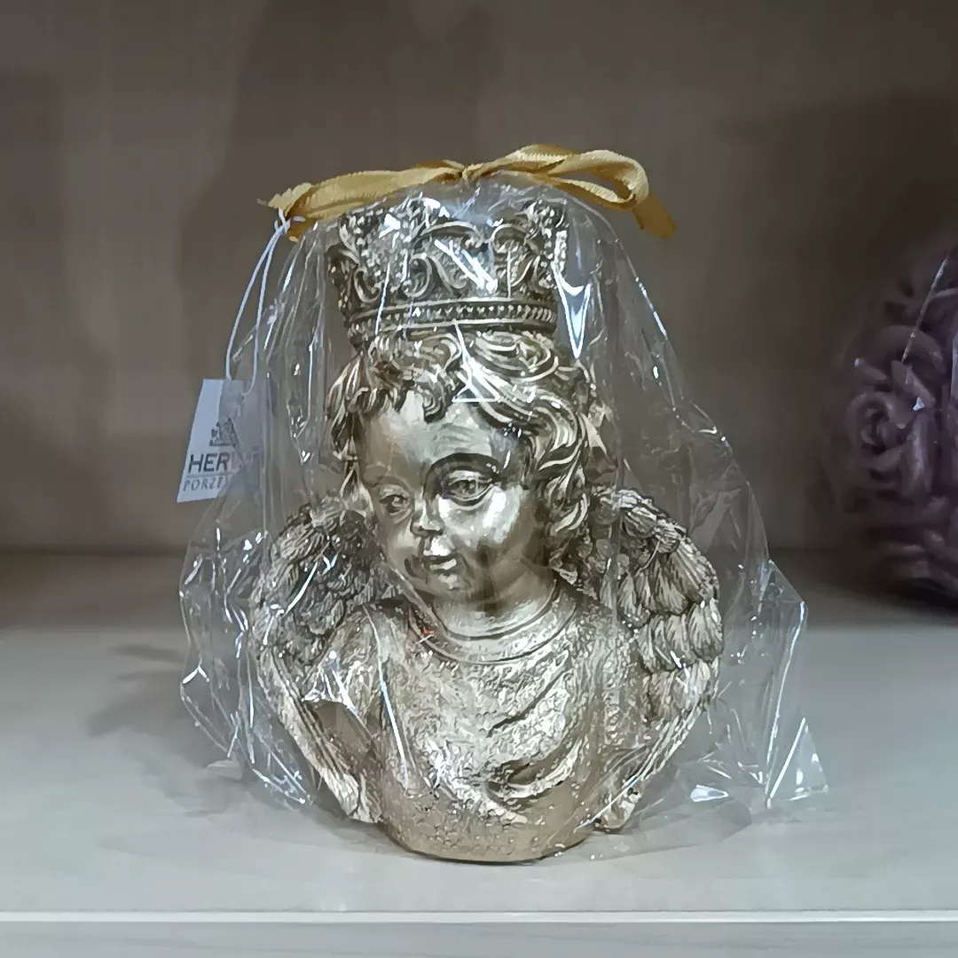 CANDELA BUSTO ANGELO ORO 14.5CM